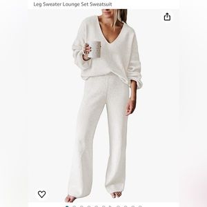 Sweater White 2 piece set size large Bride Bachelorette